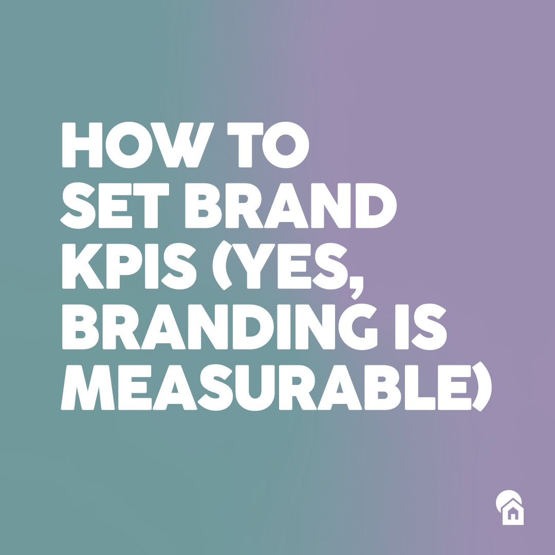 Title graphic for a multifamily guide on how to set brand KPIs, headline reading "Yes, Branding Is Measurable," on a teal-to-purple gradient.