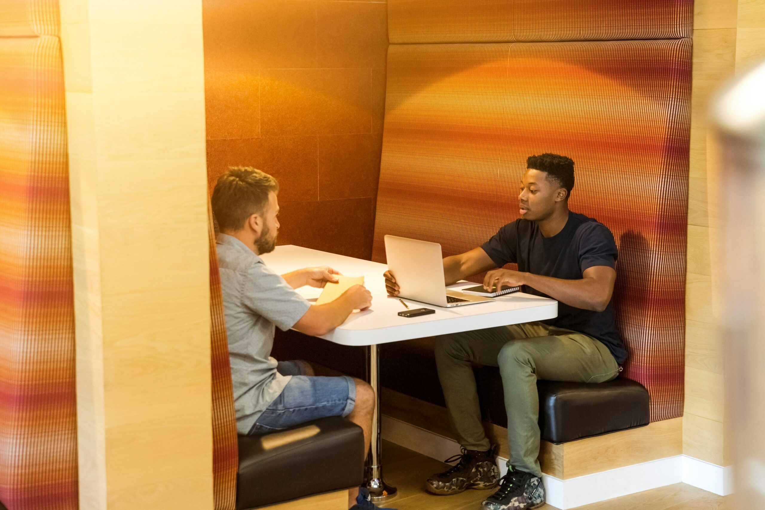 People meeting in coworking area