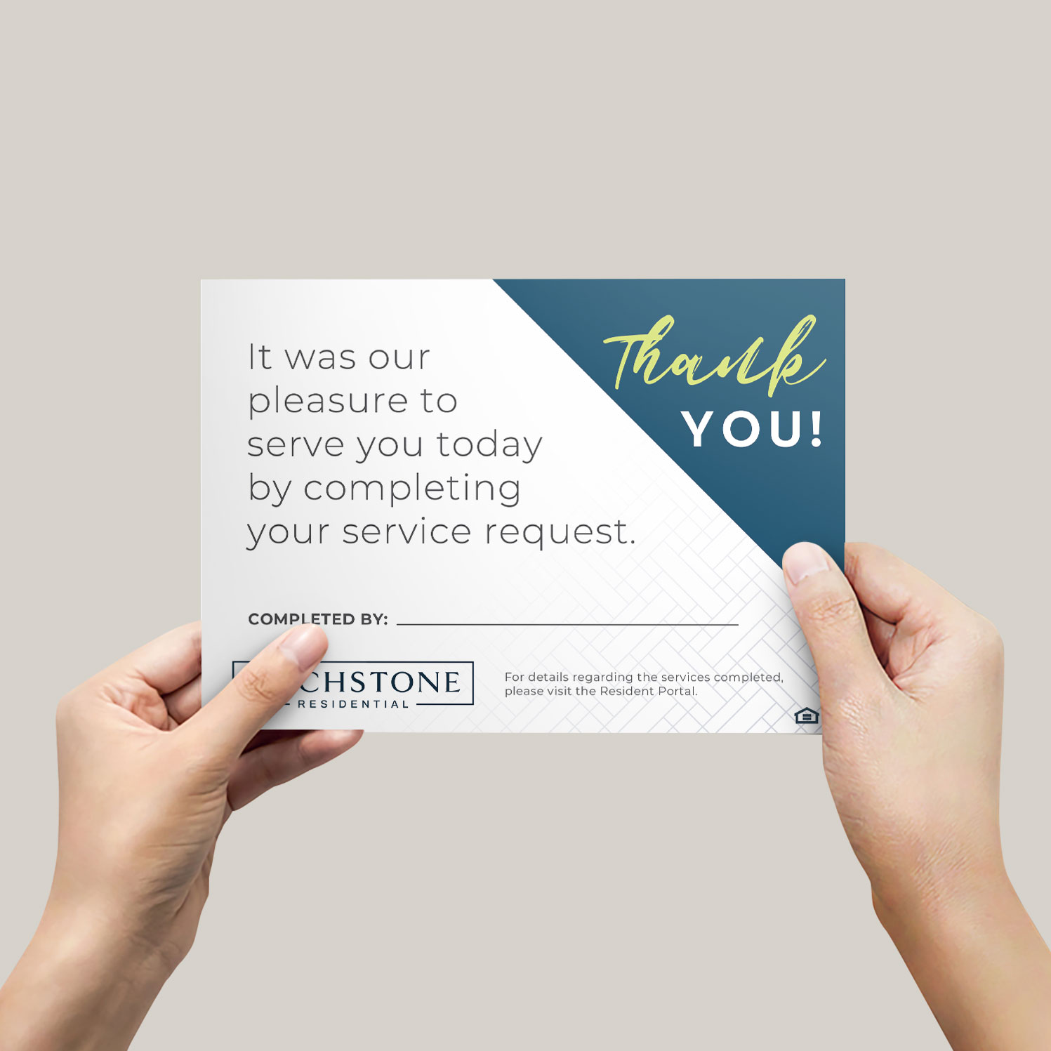 marketing collateral maintenance card